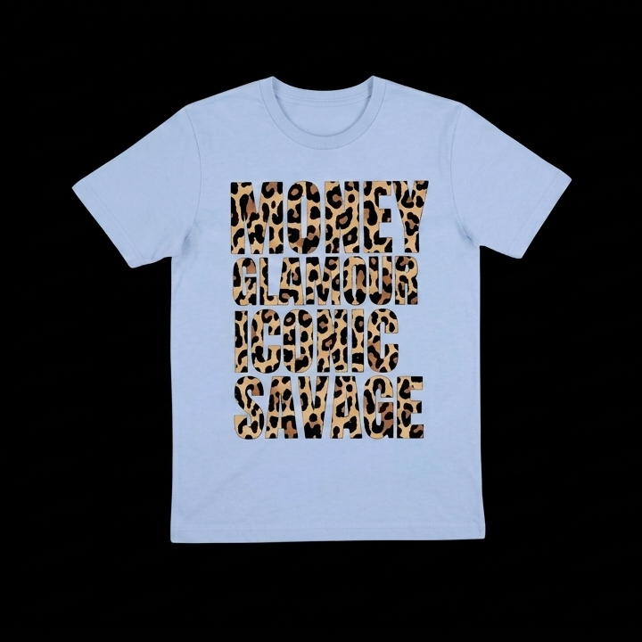 Polera Big Letters Animal Print